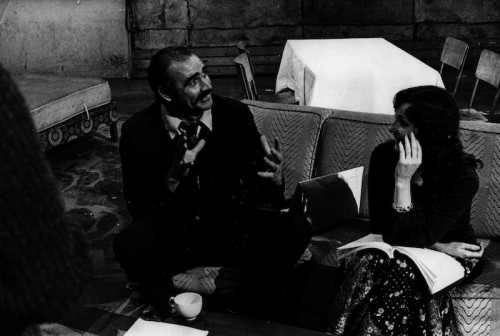 Striking the right dramatic attitude - but the lines won't come; Sean Connery rehearses for the part aided by Vivien Merchant, who plays his wife, Maureen.